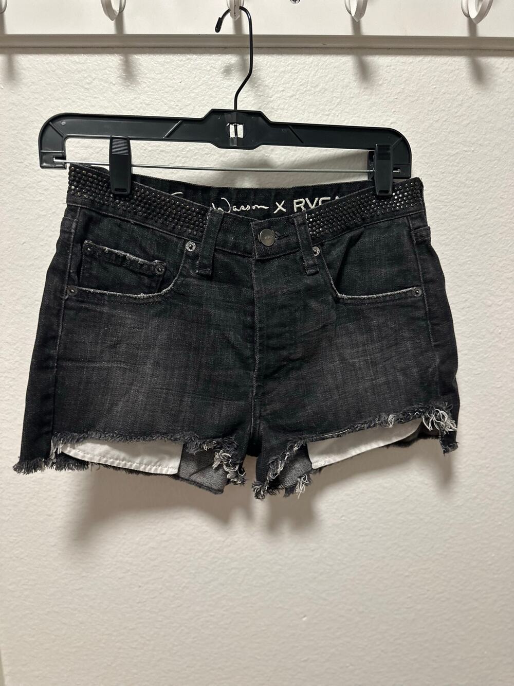 Erin Wasson × RVCA "Lover" Cut-Off Denim Shorts, Size 28